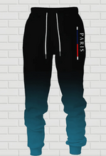 Load image into Gallery viewer, Men’s Paris Graphic Hoodie & Jogger Tracksuit Set – Black & Teal