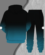 Load image into Gallery viewer, Men’s Paris Graphic Hoodie & Jogger Tracksuit Set – Black & Teal