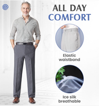 Load image into Gallery viewer, Men’s Pleated Ice Silk High-Waist Comfort Pants