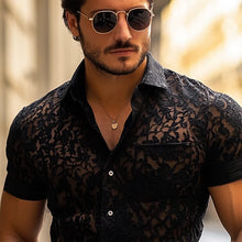 Load image into Gallery viewer, Men's Fashion Lace Lapel Short Sleeve Casual Shirt