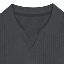 Load image into Gallery viewer, Men's Solid Striped Lapel Short Sleeve Polo Shirt