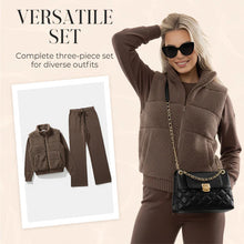 Load image into Gallery viewer, Your New Go-To Winter Outfit – 3-Piece Warm Knit Lounge Set That Keeps You Cozy, Chic & Confident All Day