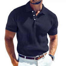 Load image into Gallery viewer, Men's Casual Solid Color Soft Knit Lapel Slim Short Sleeve Polo Shirt Sweater
