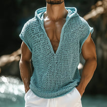Load image into Gallery viewer, Men's Retro Casual Knit Hooded Tank Top
