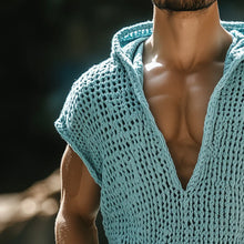 Load image into Gallery viewer, Men's Retro Casual Knit Hooded Tank Top
