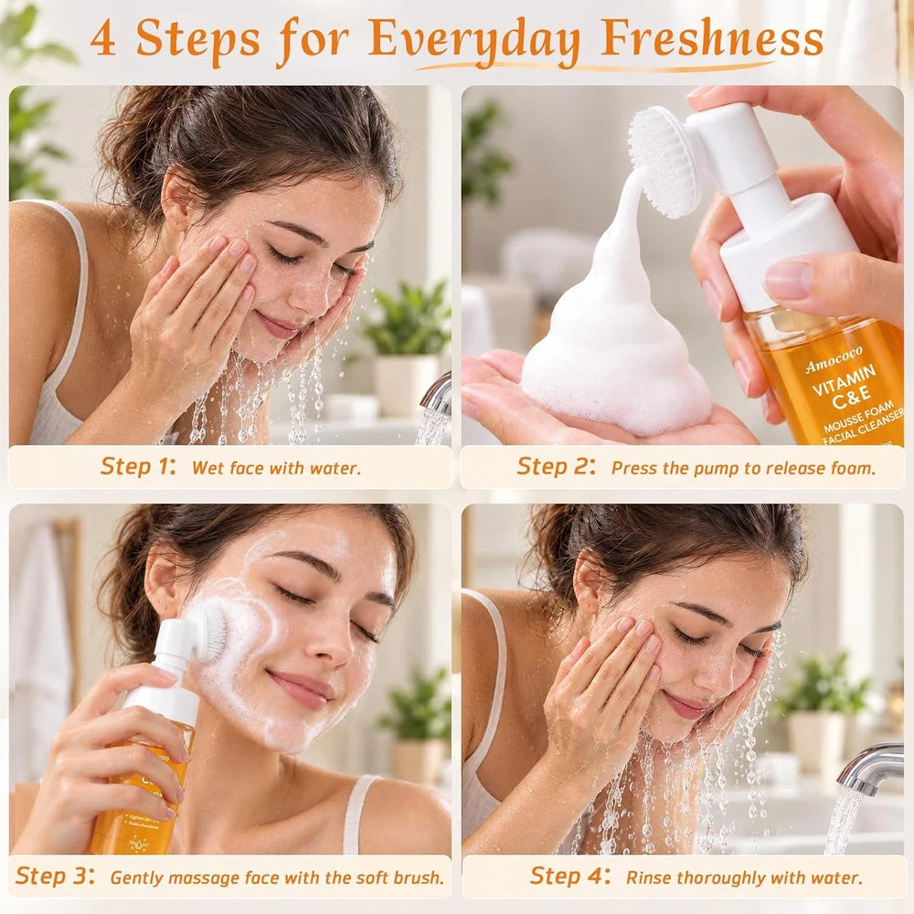 Vitamin C Foam Cleanser with Massage Brush