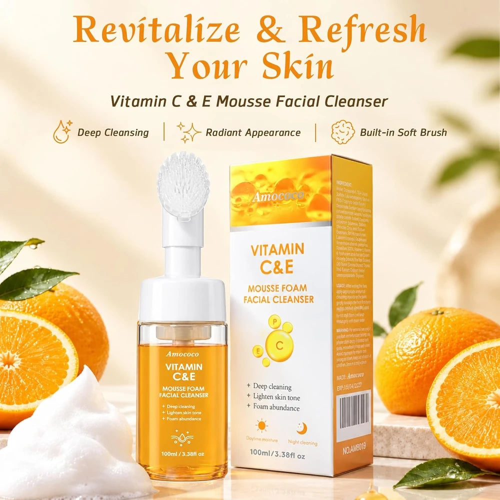 Vitamin C Foam Cleanser with Massage Brush