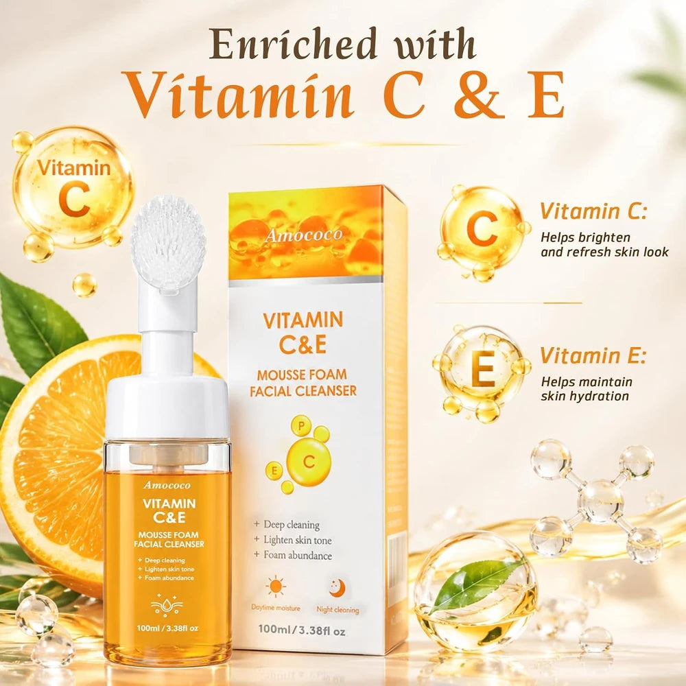 Vitamin C Foam Cleanser with Massage Brush