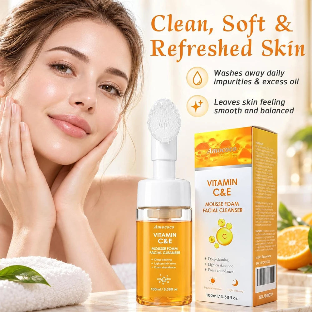 Vitamin C Foam Cleanser with Massage Brush