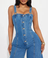 High Waist Denim Jumpsuit