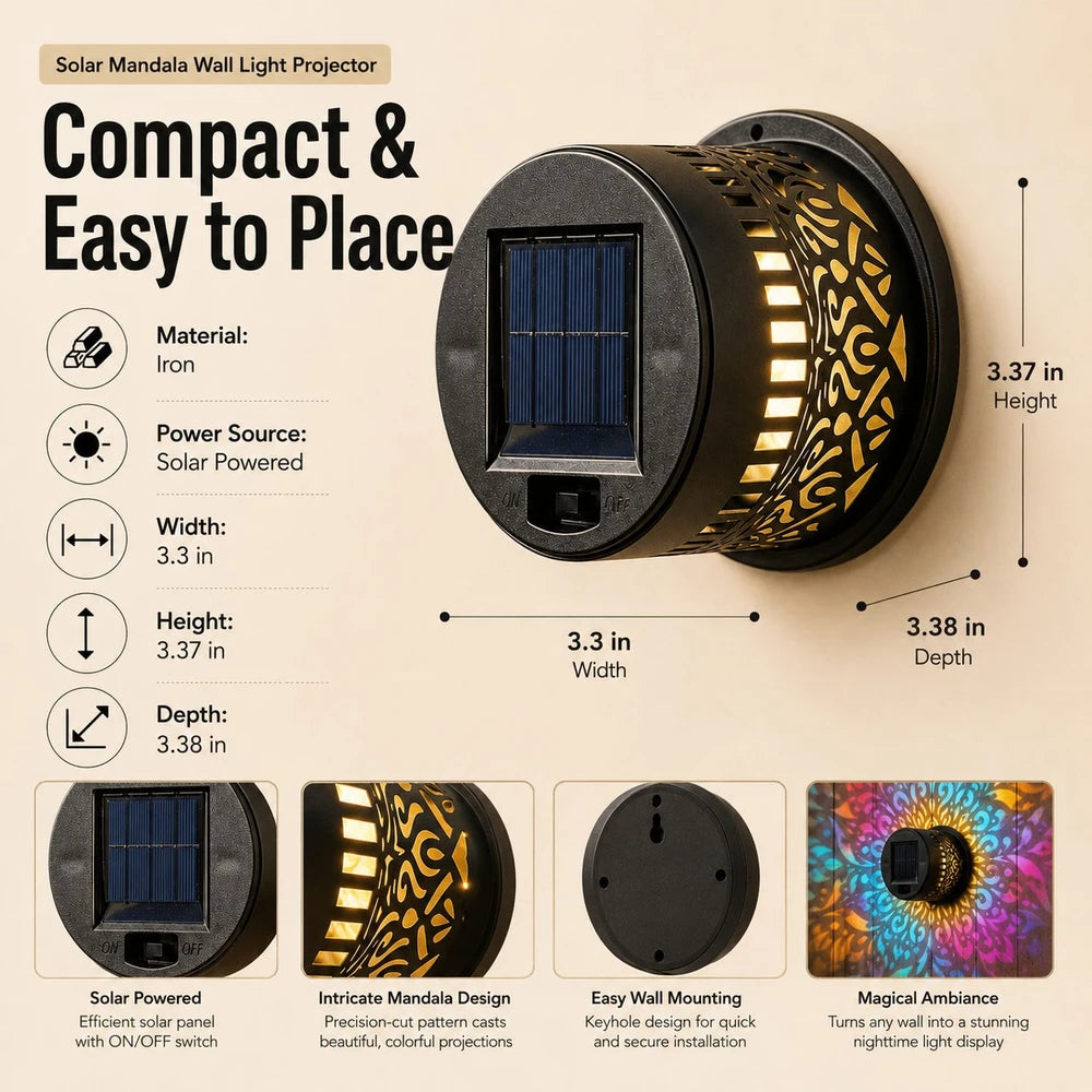 Solar Mandala Wall Light Projector