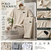 Beige Polo Tracksuit Set
