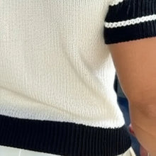 Load image into Gallery viewer, Men's Casual V-neck Striped Jacquard Slim Fit Knitted Short-sleeved Sweater T-Shirt
