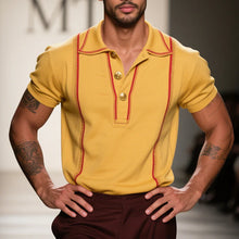 Load image into Gallery viewer, Men's Vintage Casual Striped Embroidered Cotton Short Sleeve Polo Shirt
