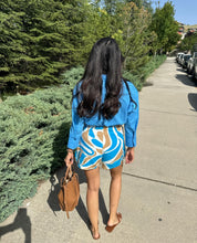 Load image into Gallery viewer, Two-Piece Camel Patterned Short Skirt Set

