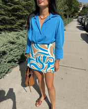 Load image into Gallery viewer, Two-Piece Camel Patterned Short Skirt Set
