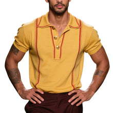 Load image into Gallery viewer, Men's Vintage Casual Striped Embroidered Cotton Short Sleeve Polo Shirt
