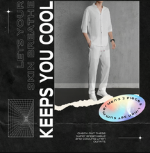 Load image into Gallery viewer, Men's 2 Pieces Linen Set Summer Outfits
