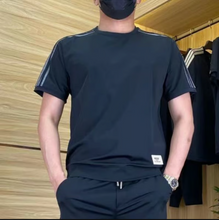 Load image into Gallery viewer, Men's High Stretch Short Sleeve Top &amp; Jogging Pants 2-Piece Set
