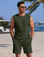 COOFANDY Men Knit Beach Set