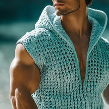 Load image into Gallery viewer, Men's Retro Casual Knit Hooded Tank Top

