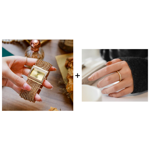 Rhinestone Square Classic Timepiece Pro