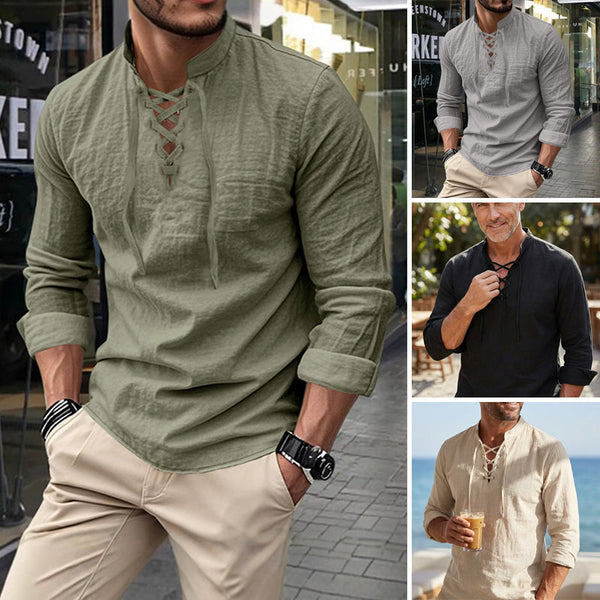 Everyday Modern Lace-Up Cotton Shirt